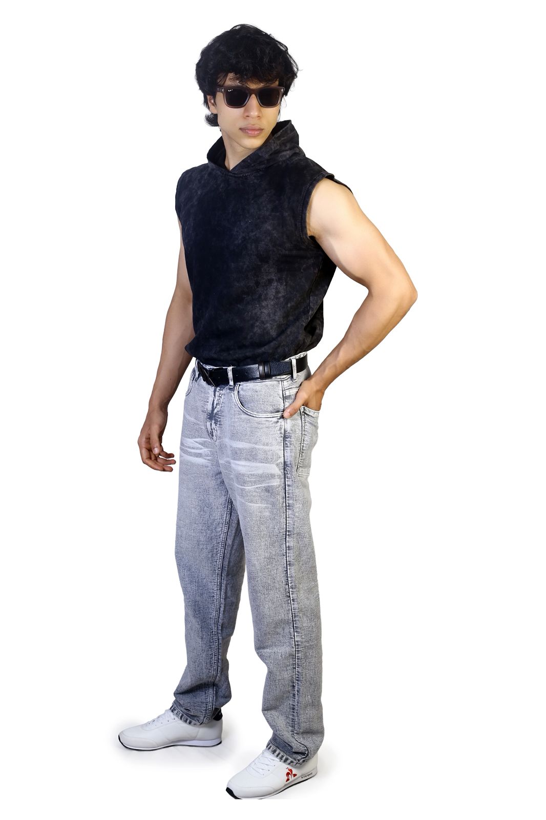 MENS REGULAR FIT JEANS- SILVER GREY