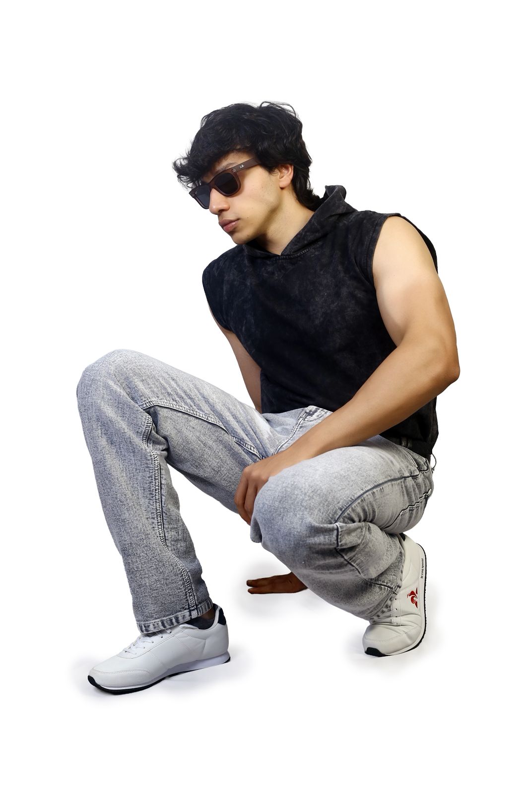 MENS REGULAR FIT JEANS- SILVER GREY