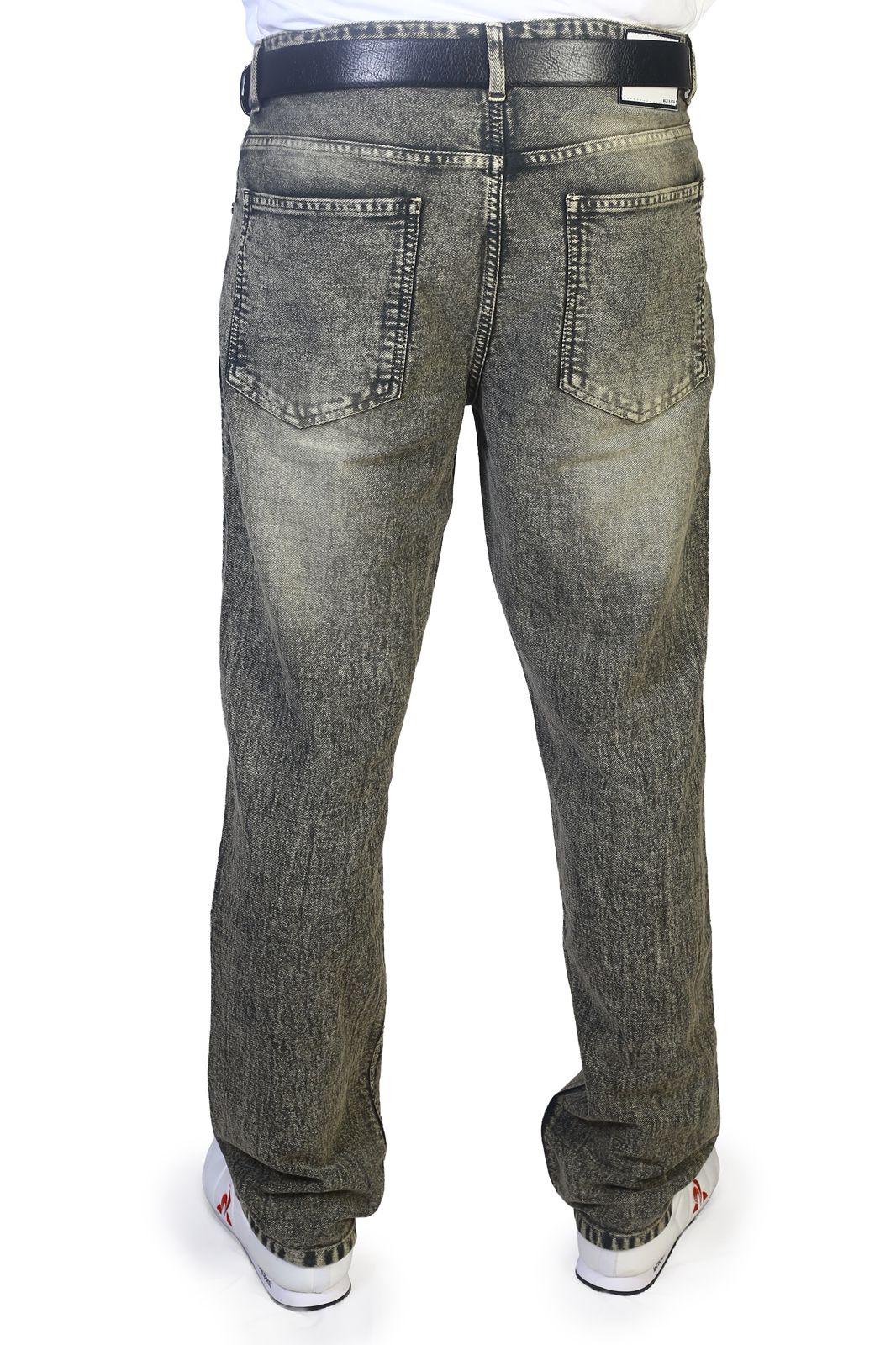 MENS REGULAR FIT JEANS-MEDIUM GREY WITH 3D