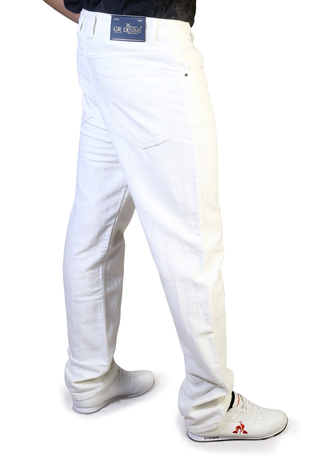 MEN'S Regular Fit Jeans-WHITE
