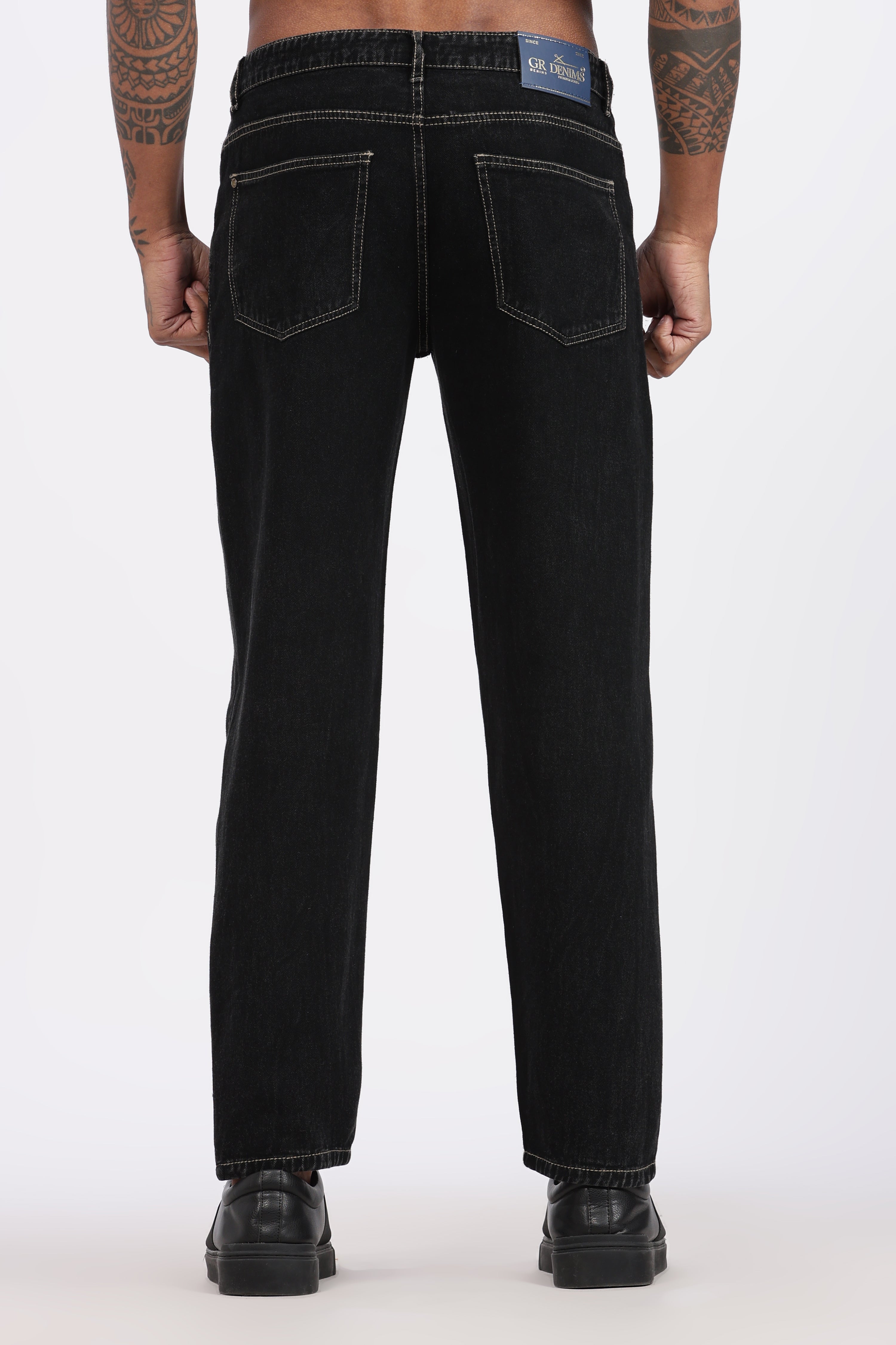 MENS MOM FIT - JET BLACK DENIM JEANS
