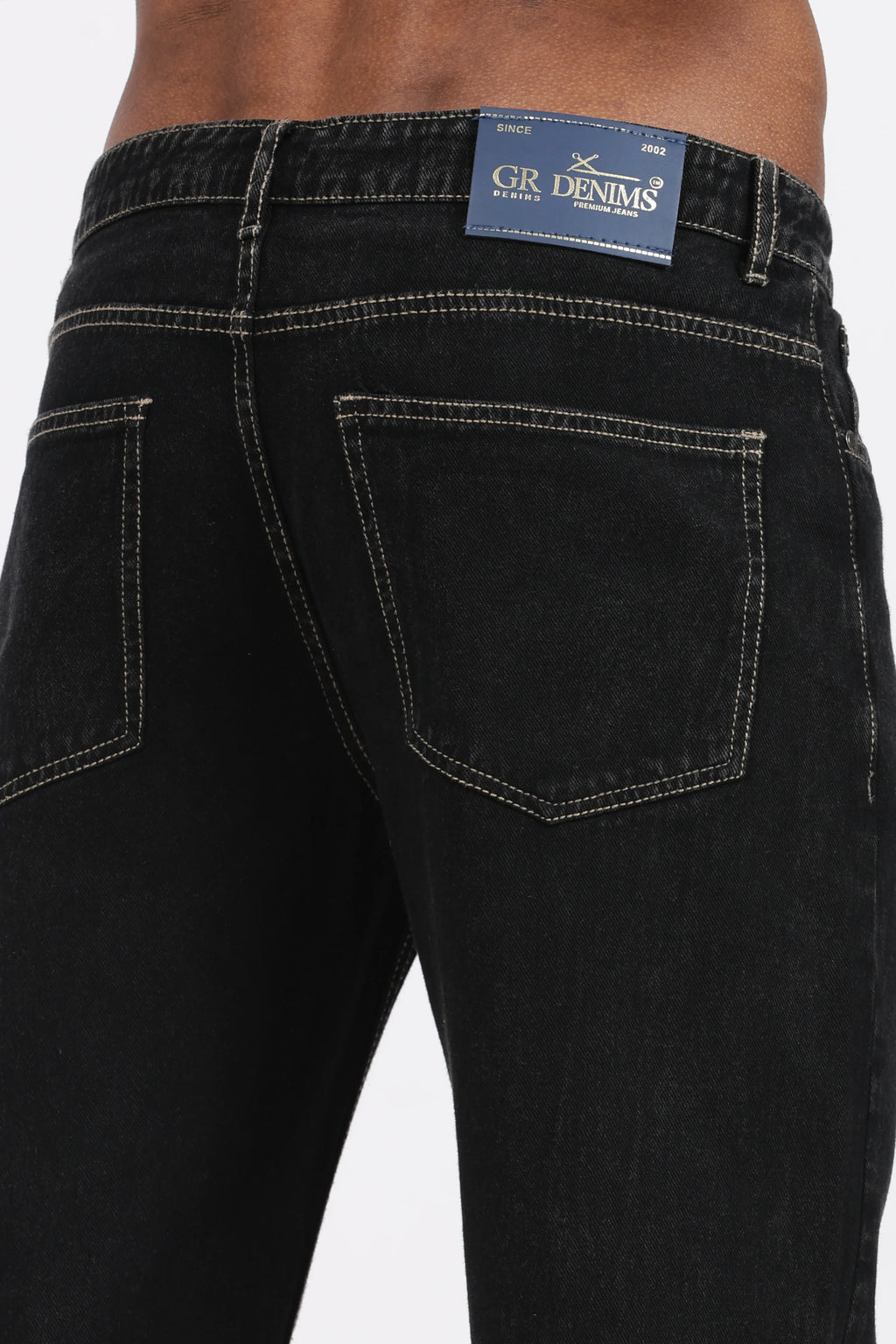 MENS MOM FIT - JET BLACK DENIM JEANS - GR DENIMS