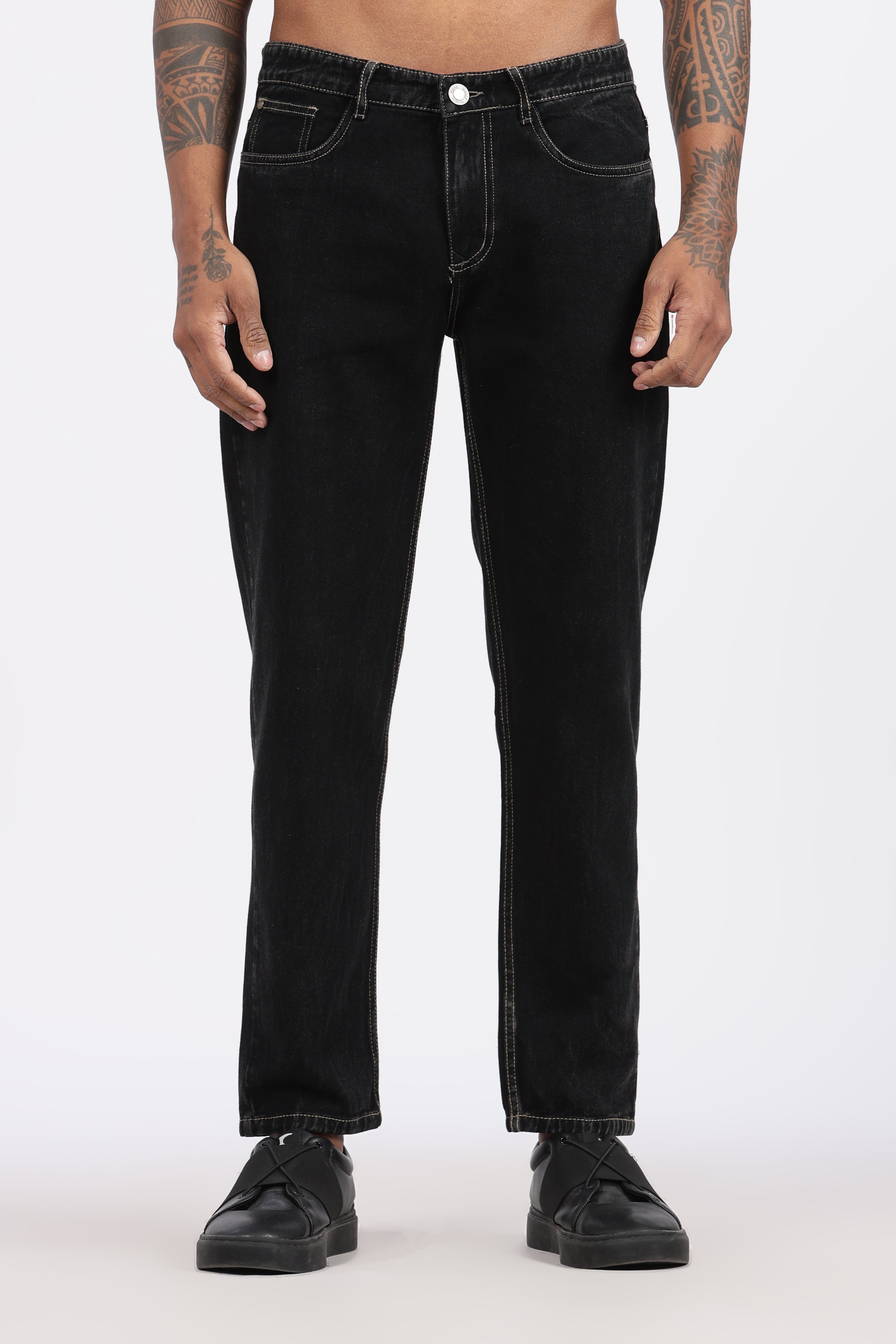 MENS MOM FIT - JET BLACK DENIM JEANS