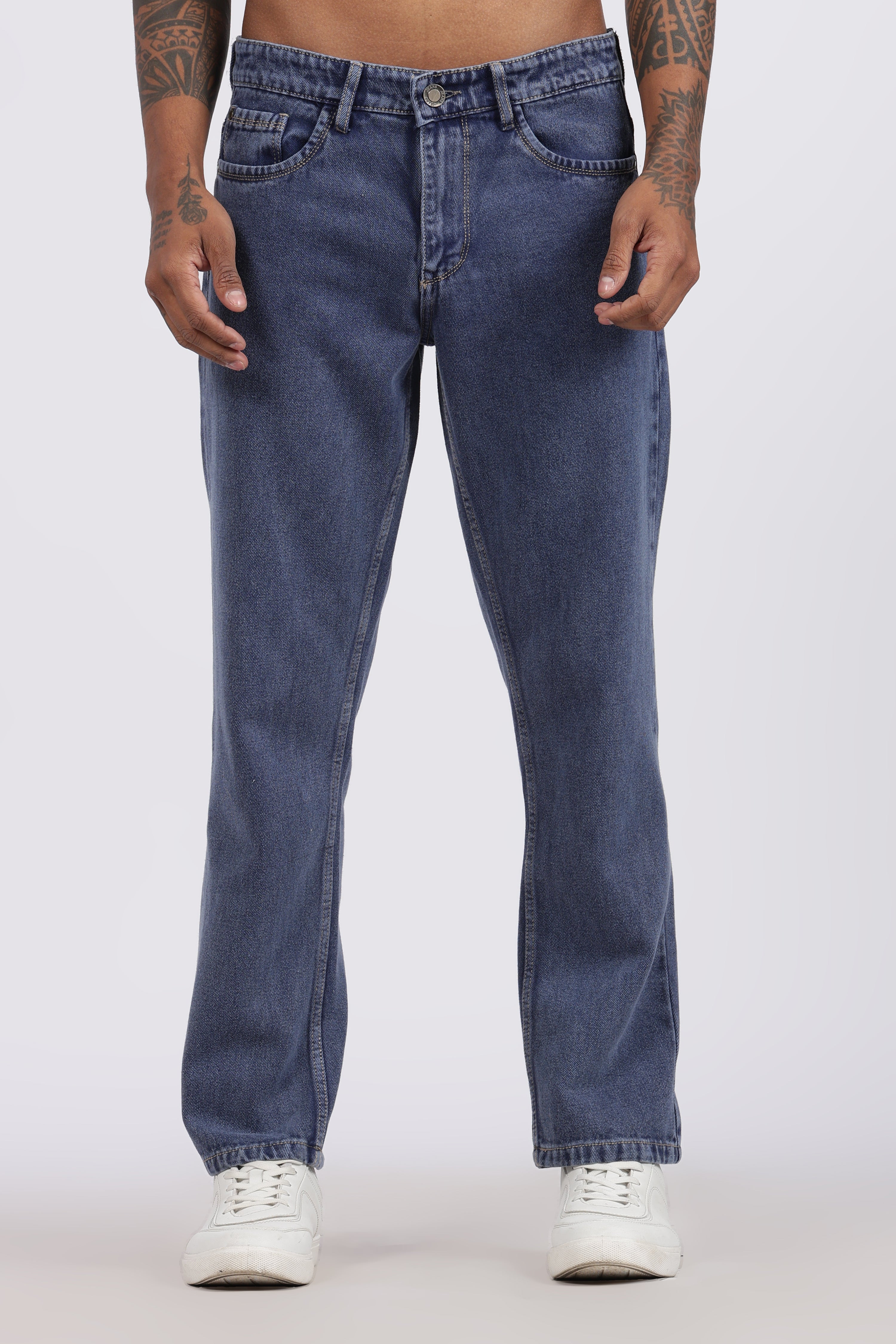 Mens Regular Fit Jeans - Dark Blue