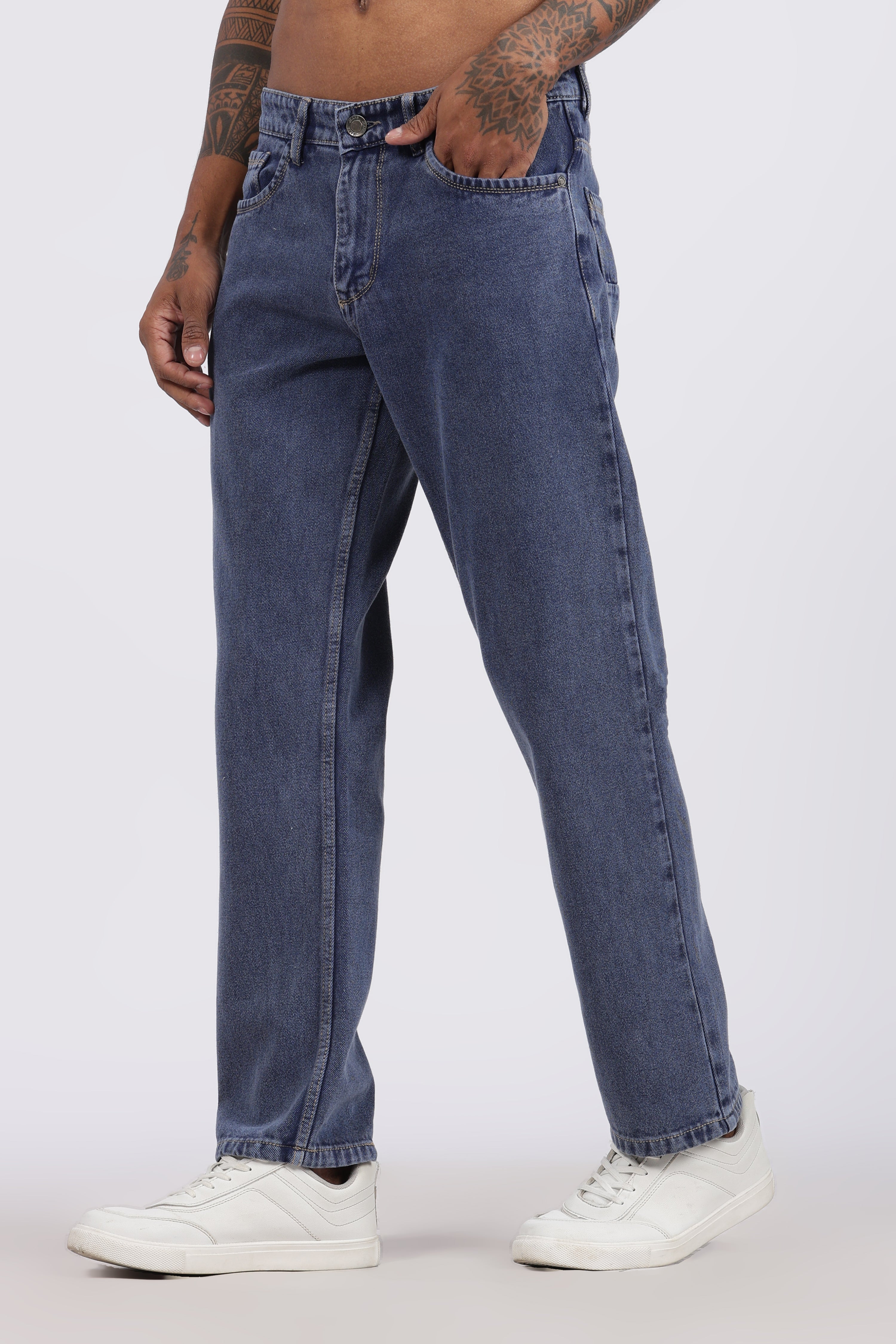 Mens Regular Fit Jeans - Dark Blue