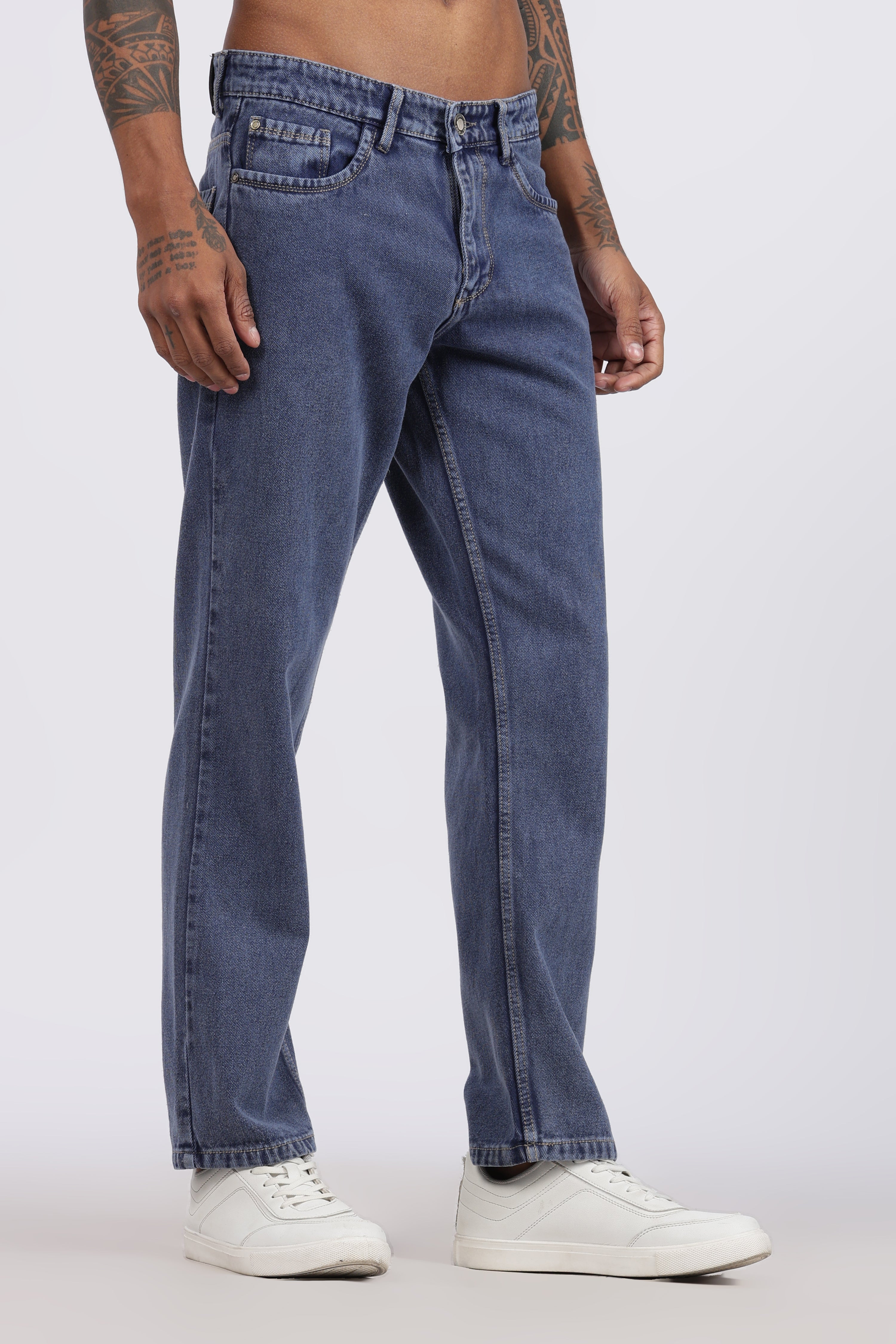 Mens Regular Fit Jeans - Dark Blue