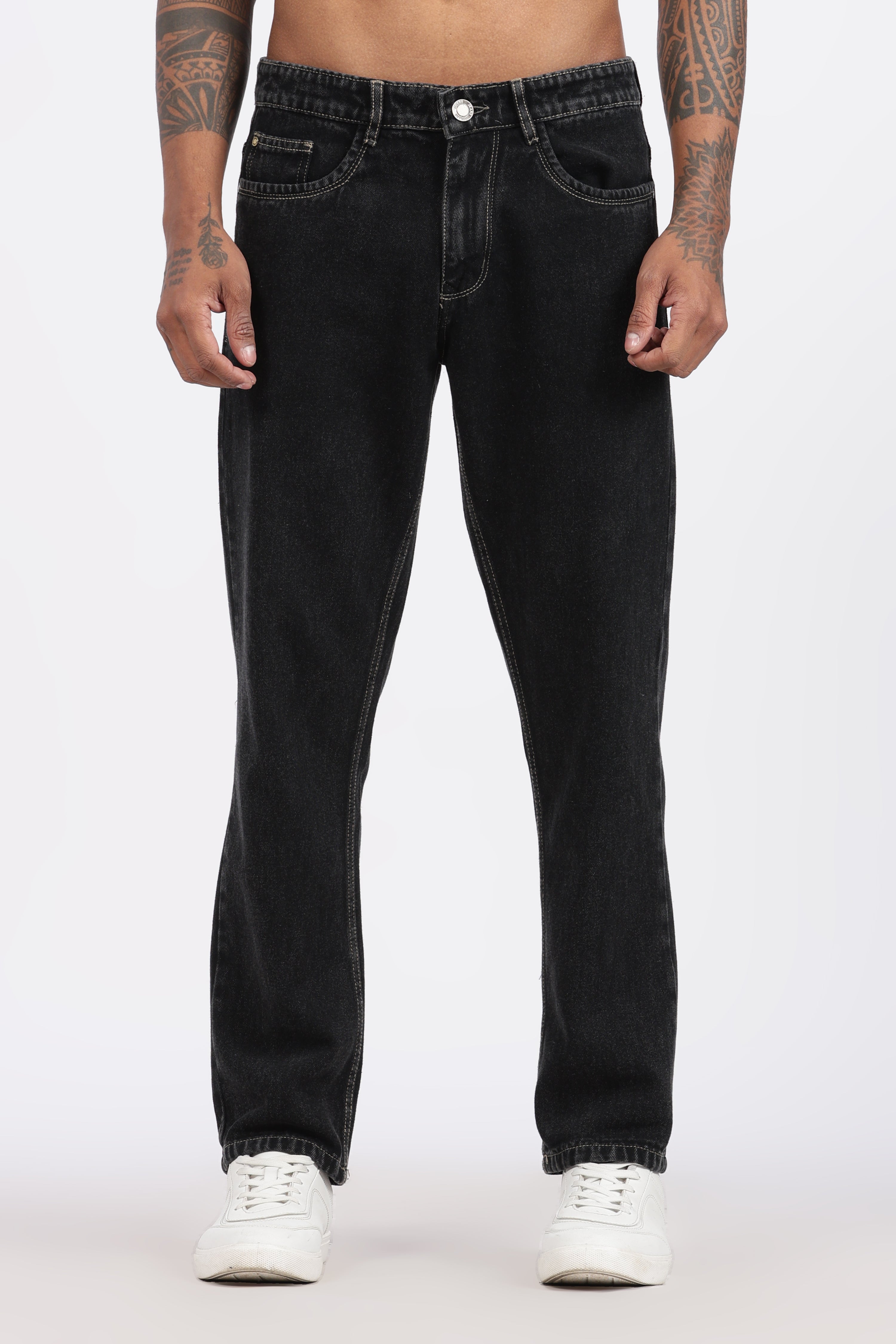 Men's Regular Fit Jeans - Charcoal Black