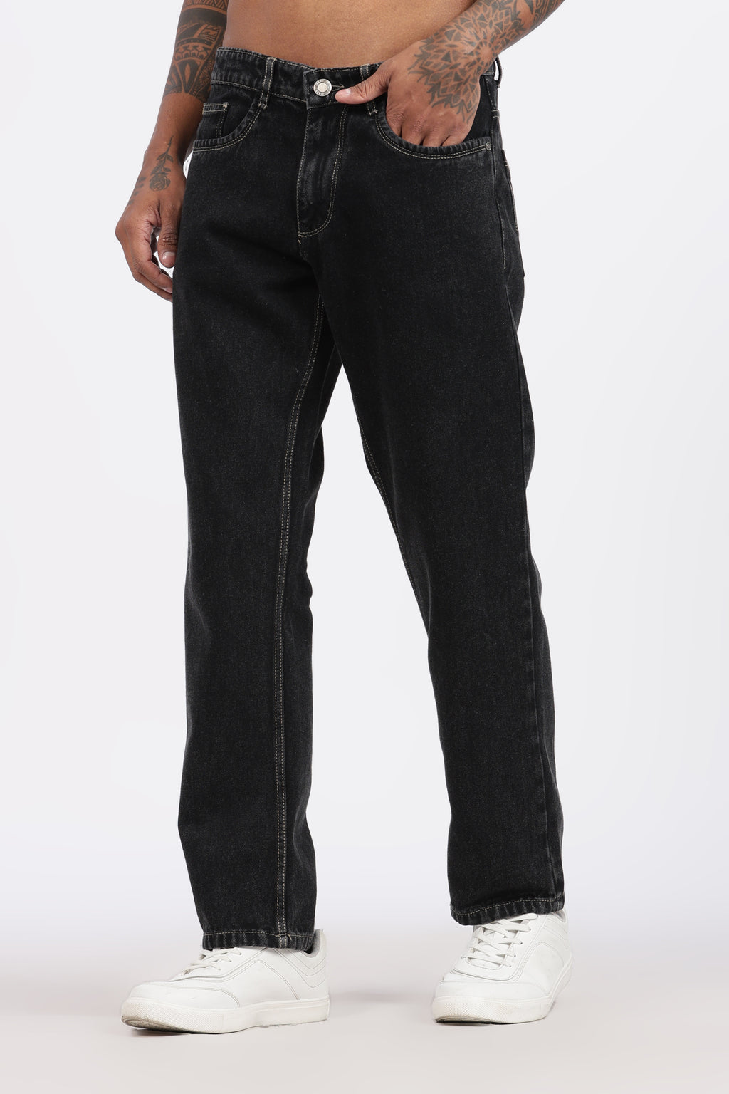 Men's Regular Fit Jeans - Charcoal Black