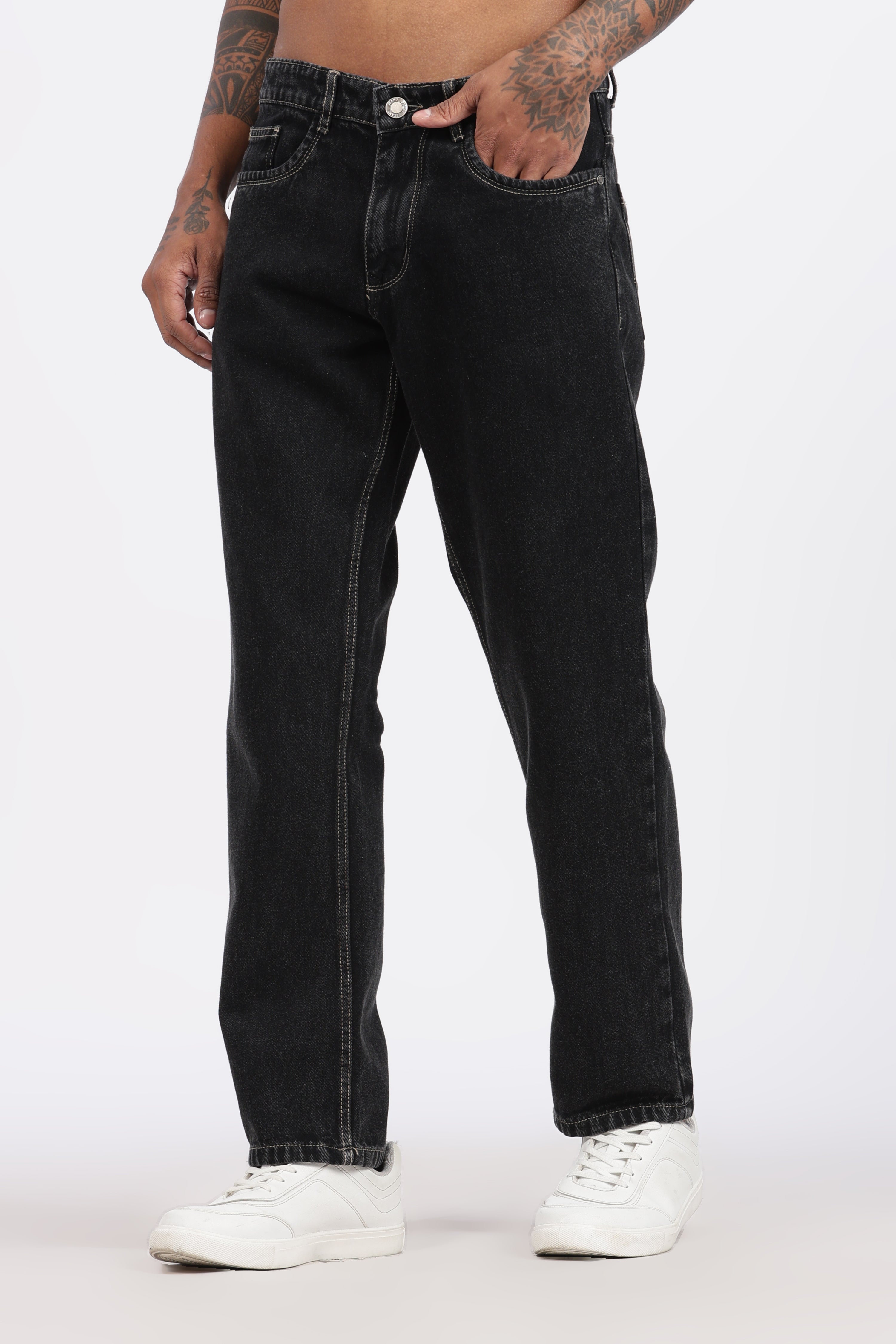 Men's Regular Fit Jeans - Charcoal Black