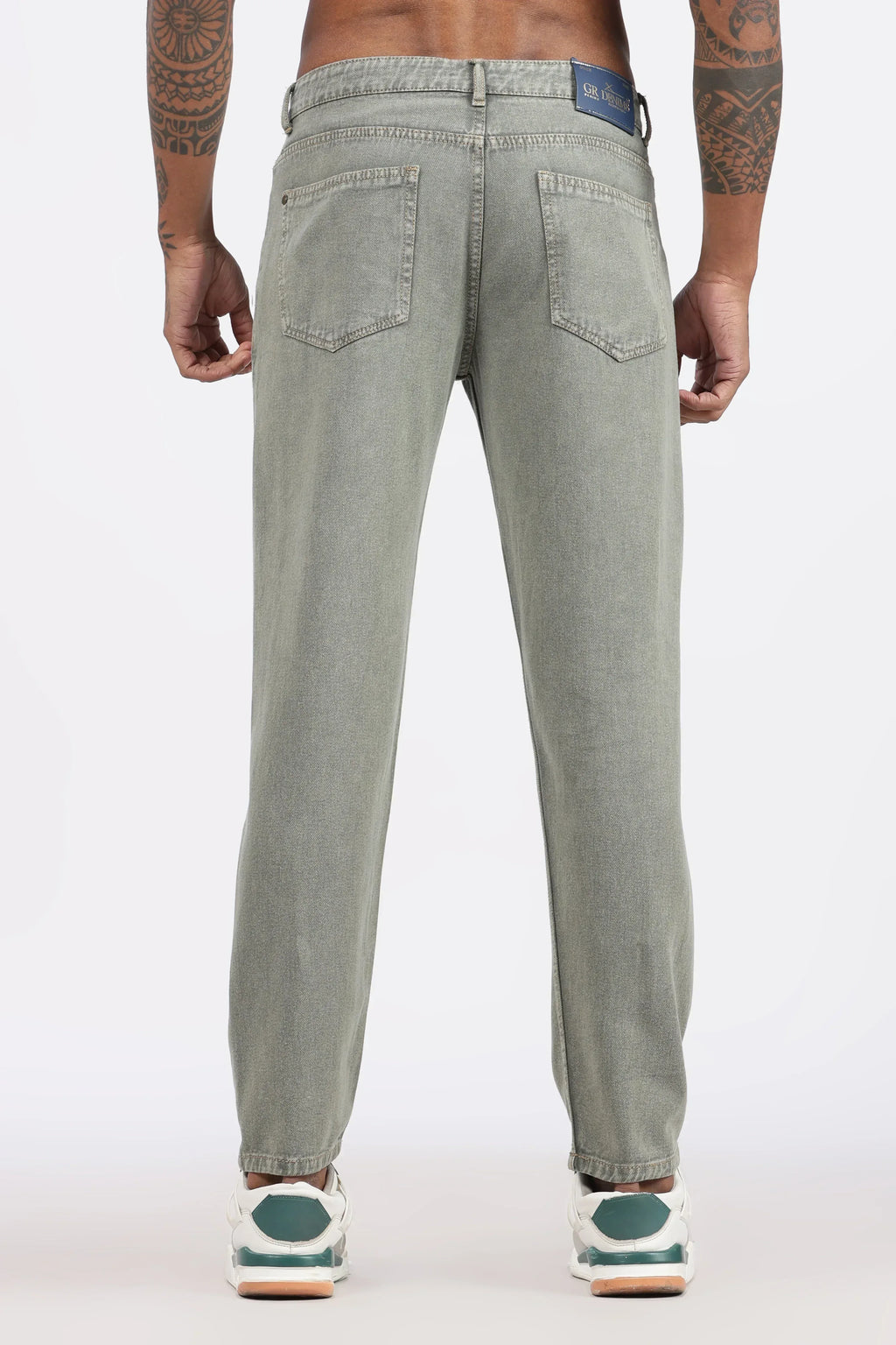MENS MOM FIT - SAGE GREEN JEANS - GR DENIMS