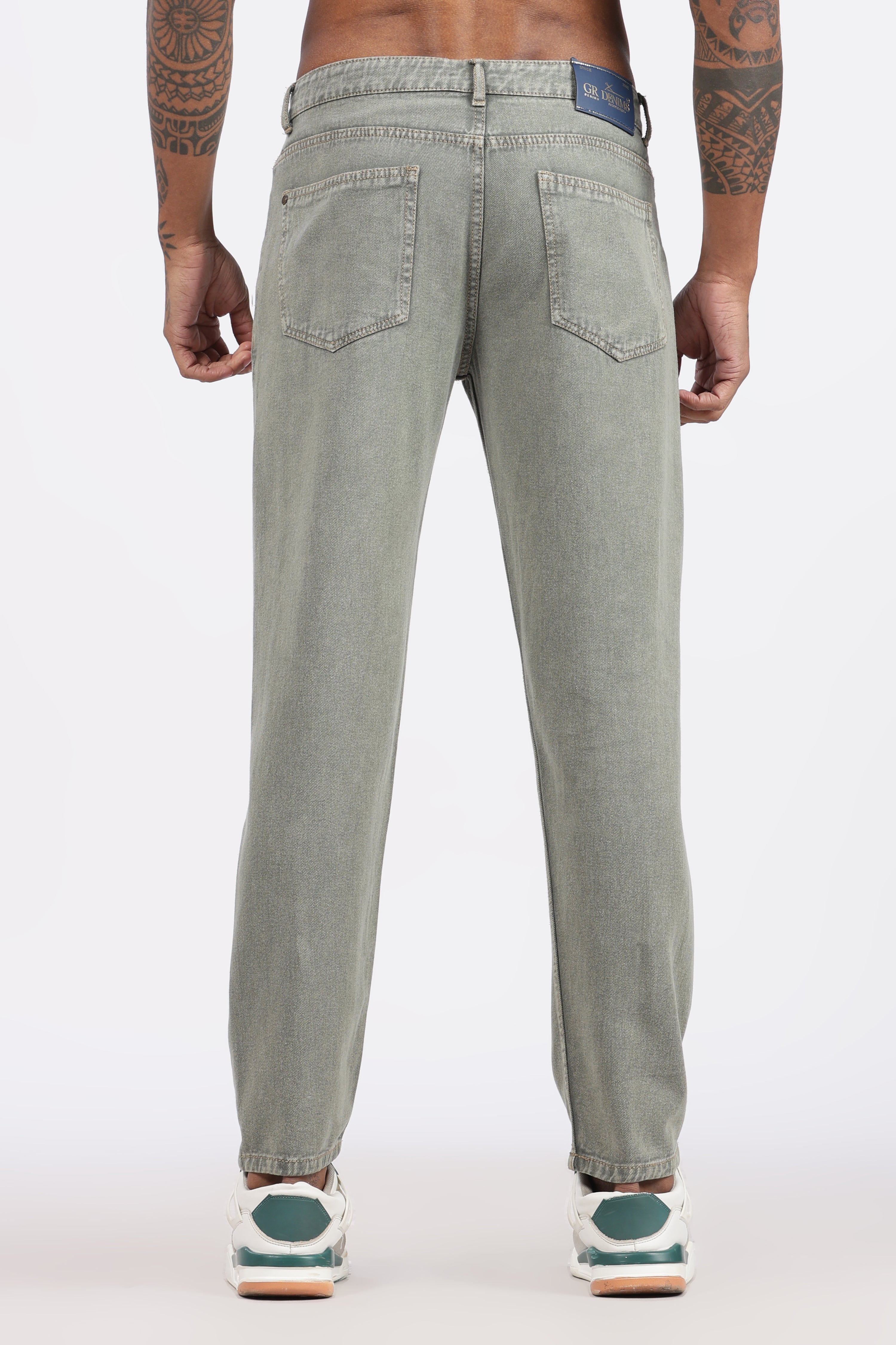 MENS MOM FIT - SAGE GREEN JEANS
