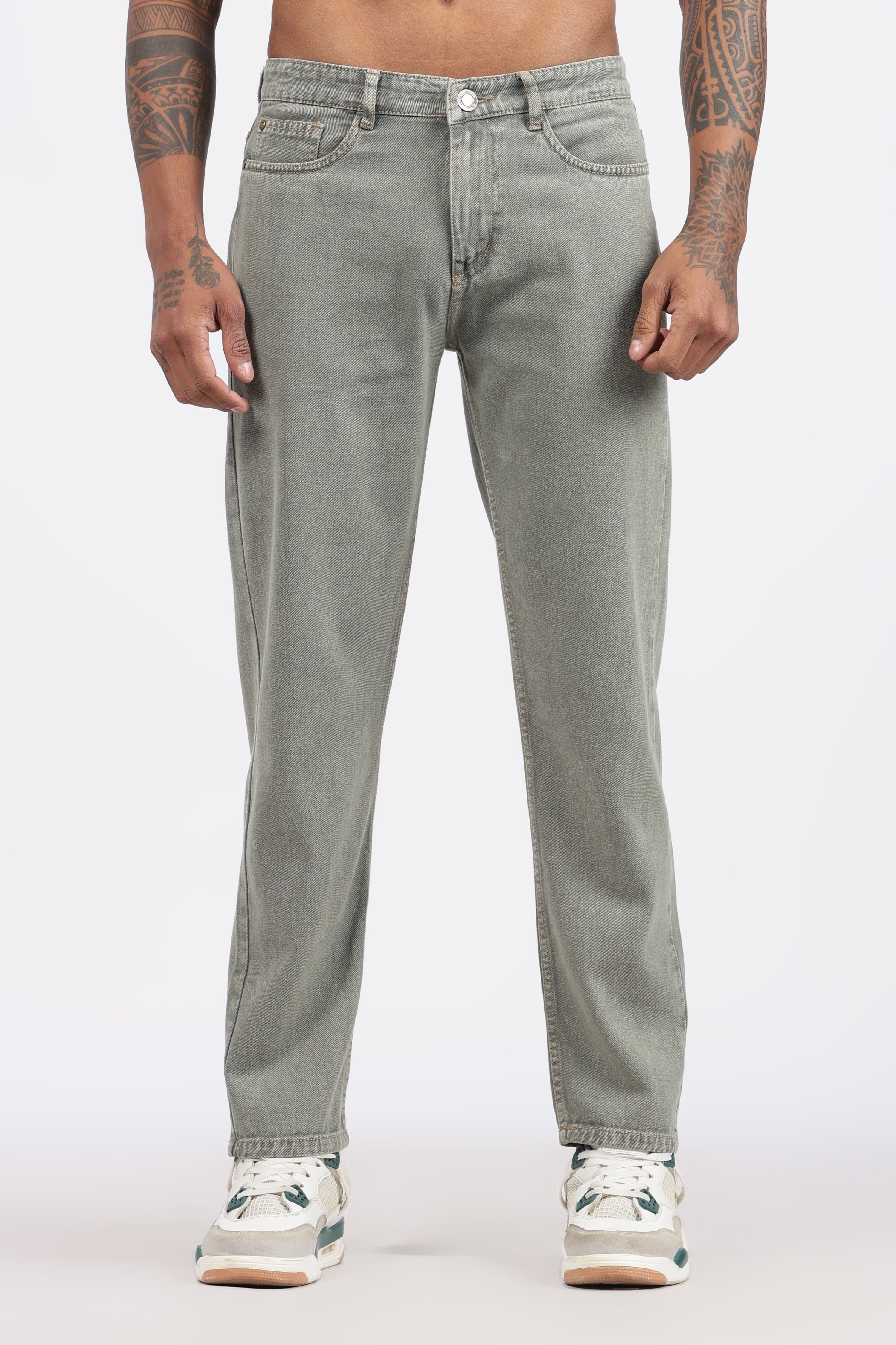 MENS MOM FIT - SAGE GREEN JEANS