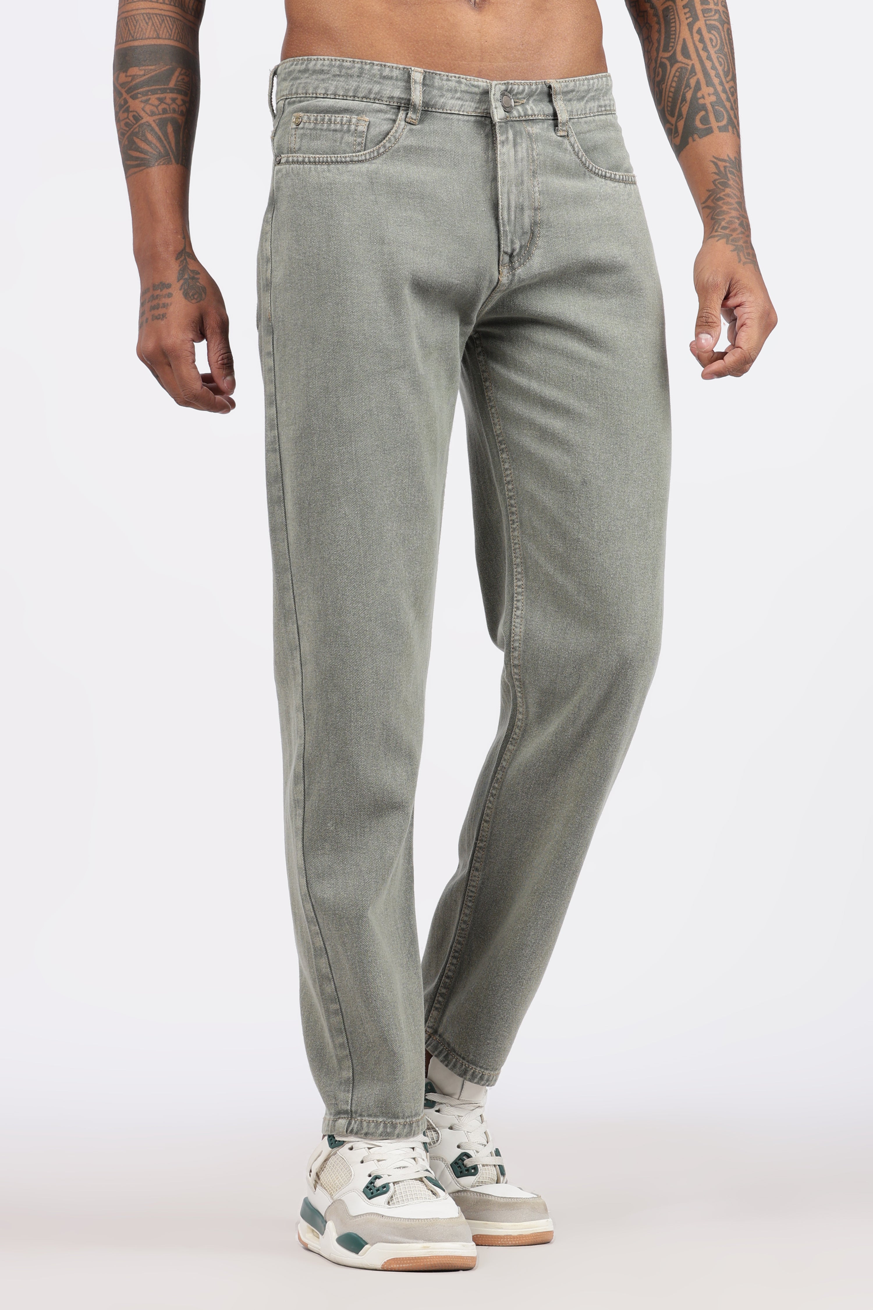 MENS MOM FIT - SAGE GREEN JEANS
