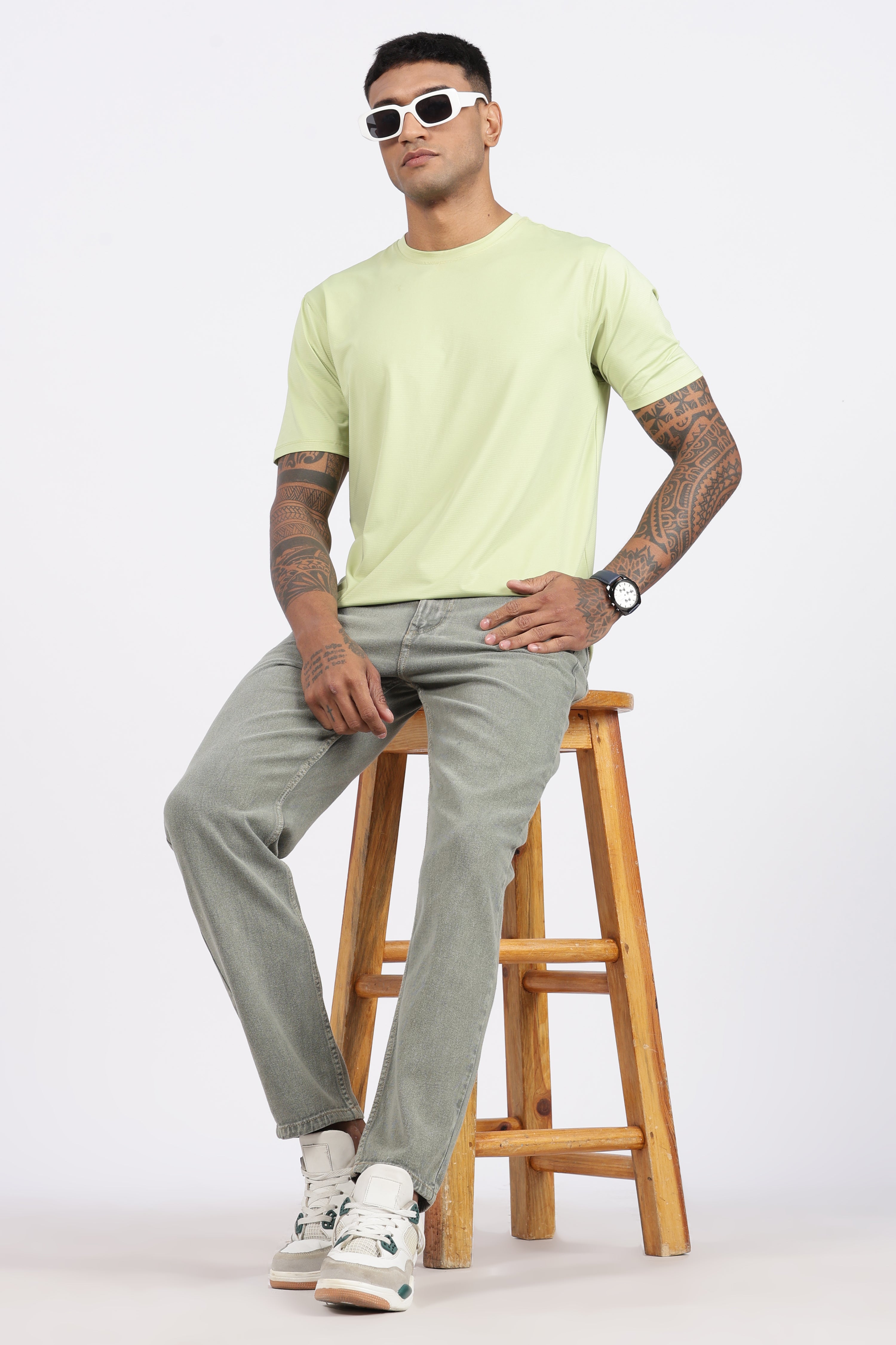 MENS MOM FIT - SAGE GREEN JEANS