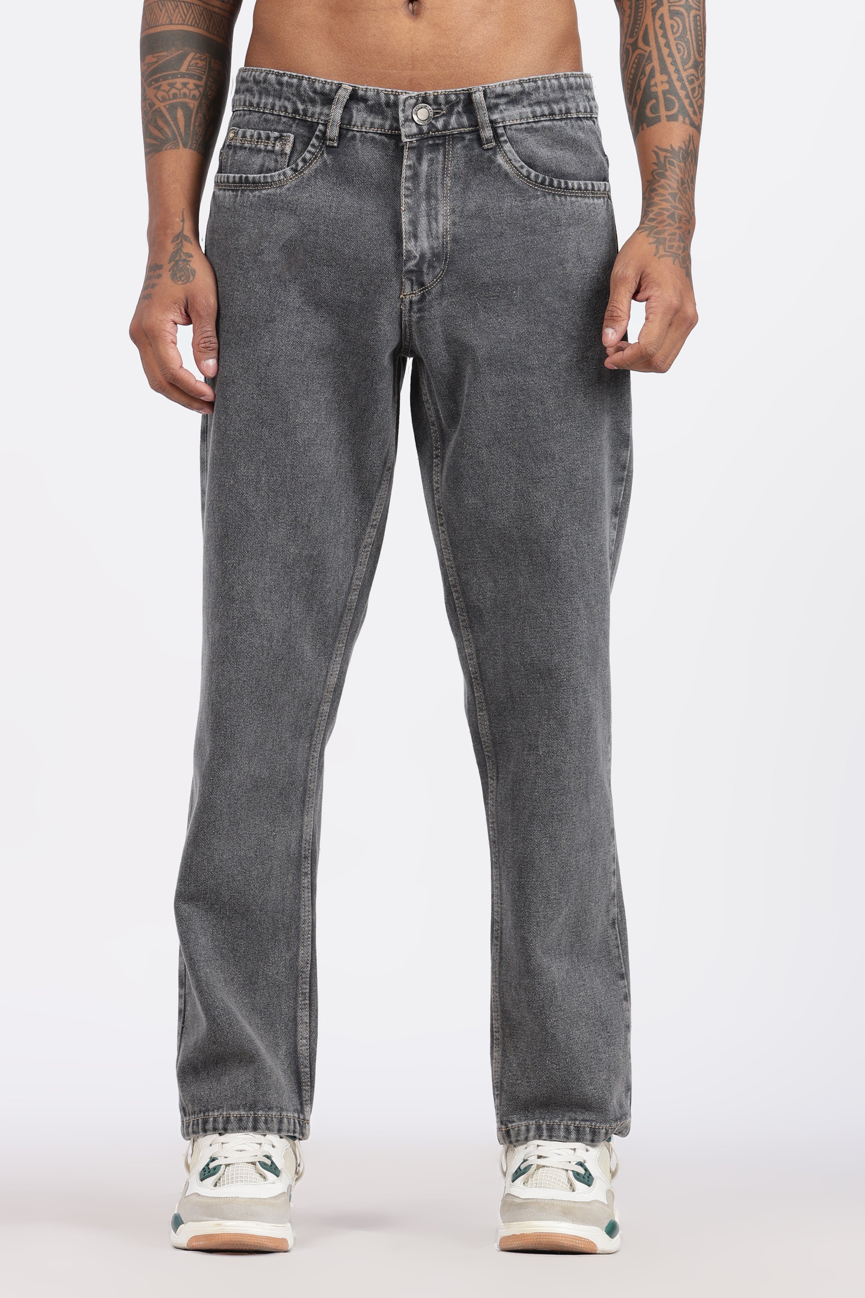 MENS MOM FIT - FADED GREY JEANS
