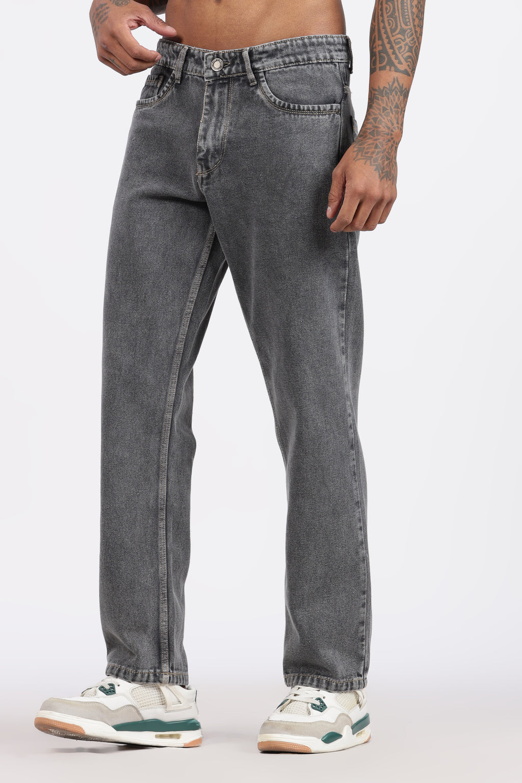 MENS MOM FIT - FADED GREY JEANS