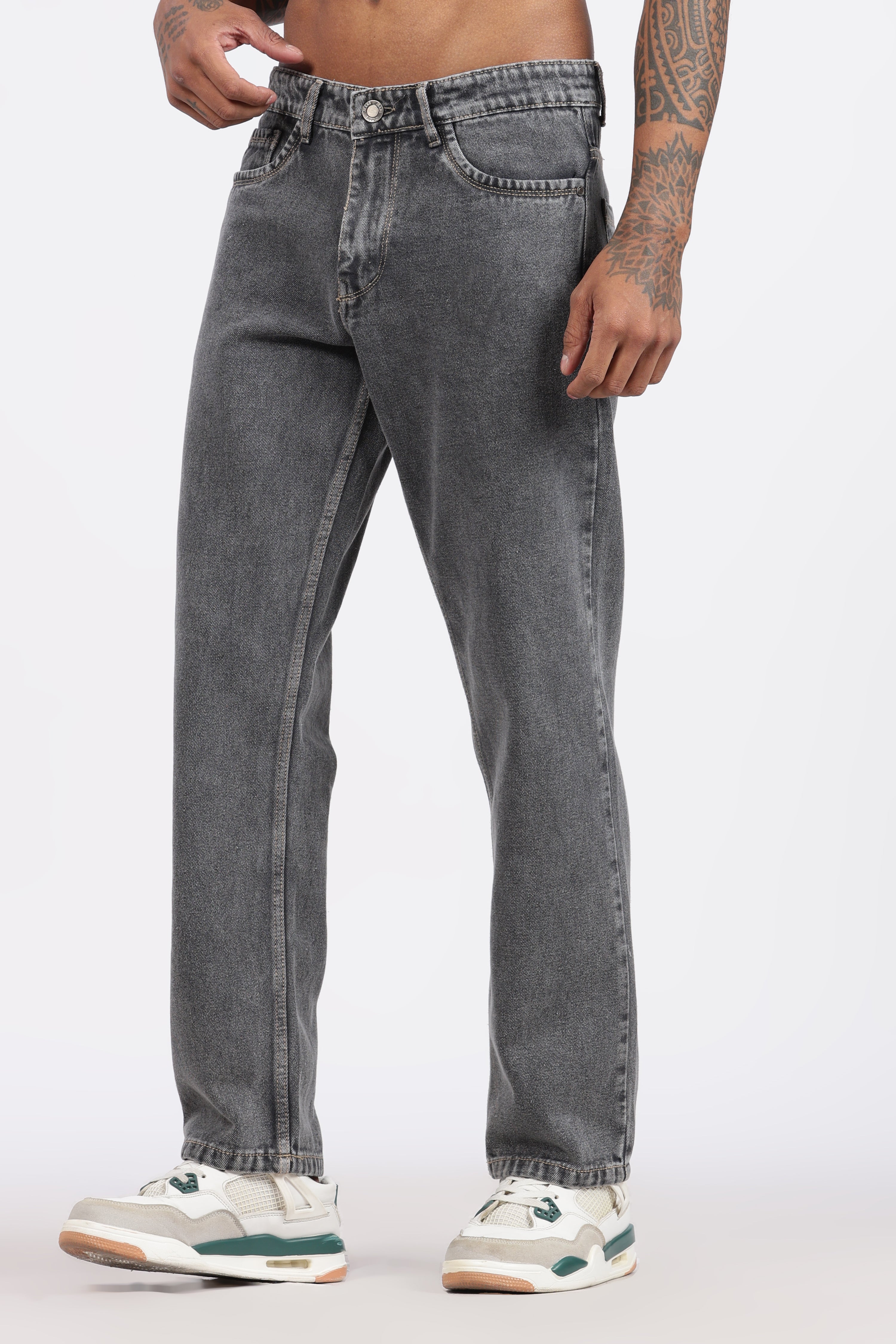 MENS MOM FIT - FADED GREY JEANS