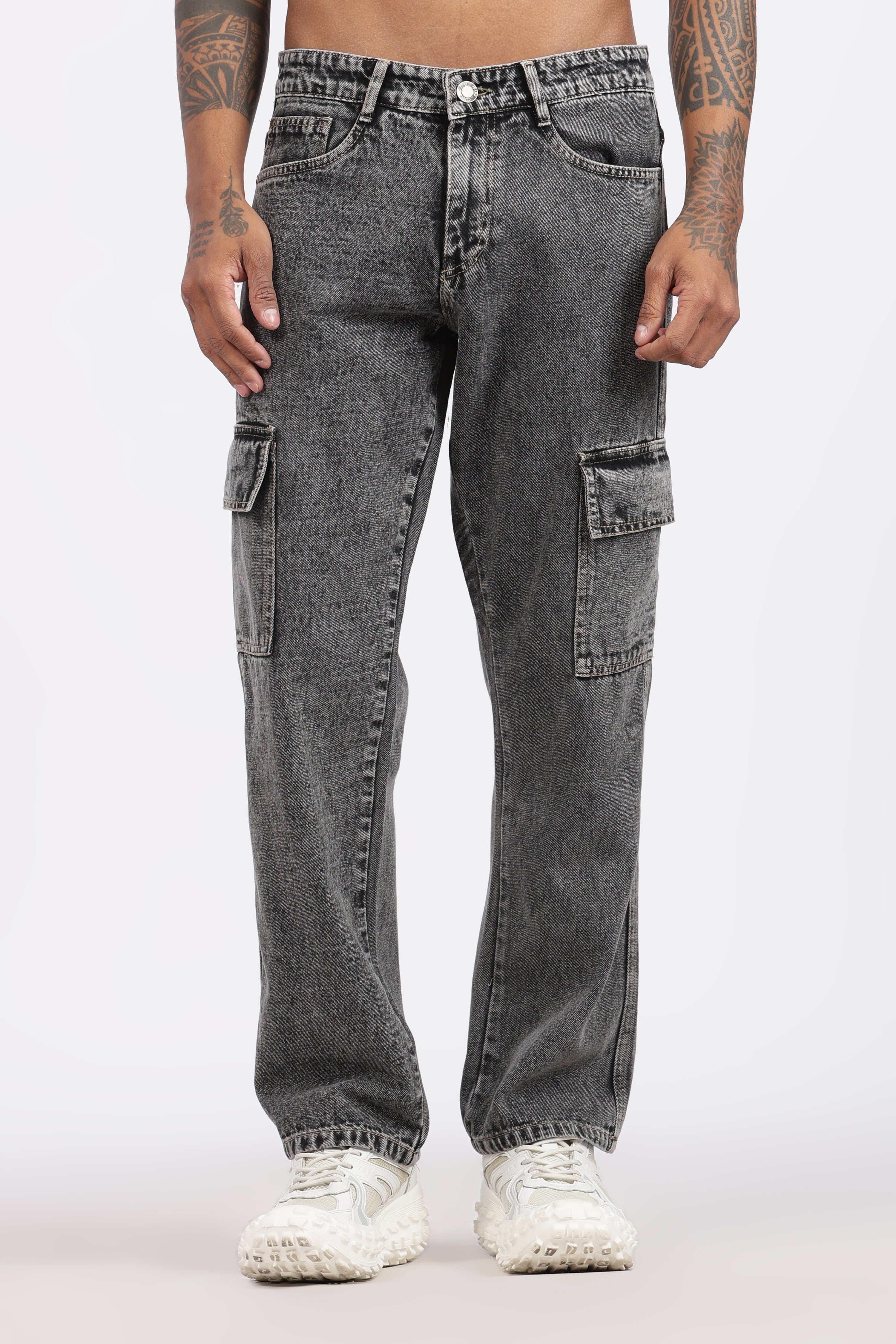 MEN'S 7 POCKET CARGO - CHARCOAL BLACK