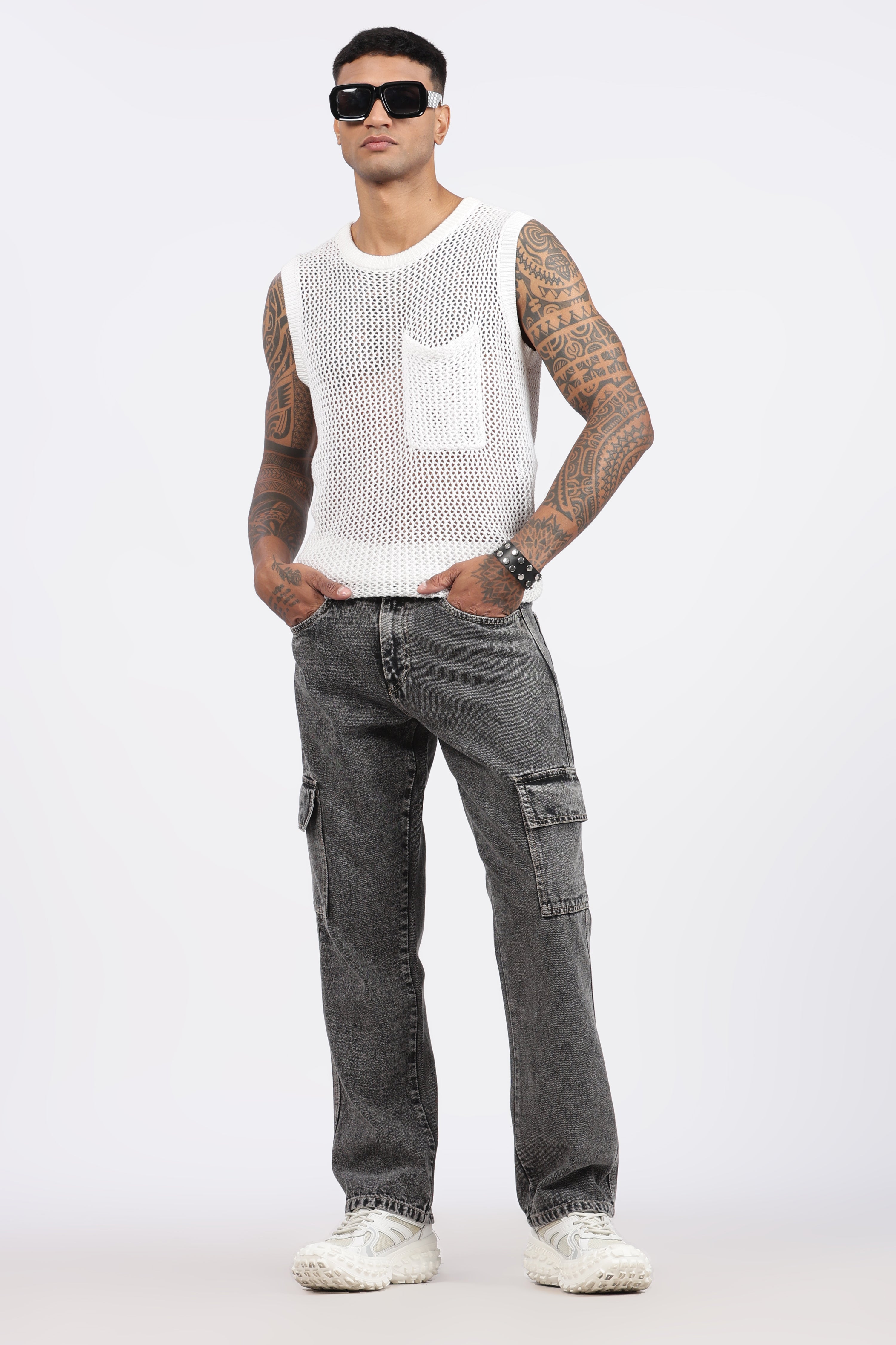 MEN'S 7 POCKET CARGO - CHARCOAL BLACK