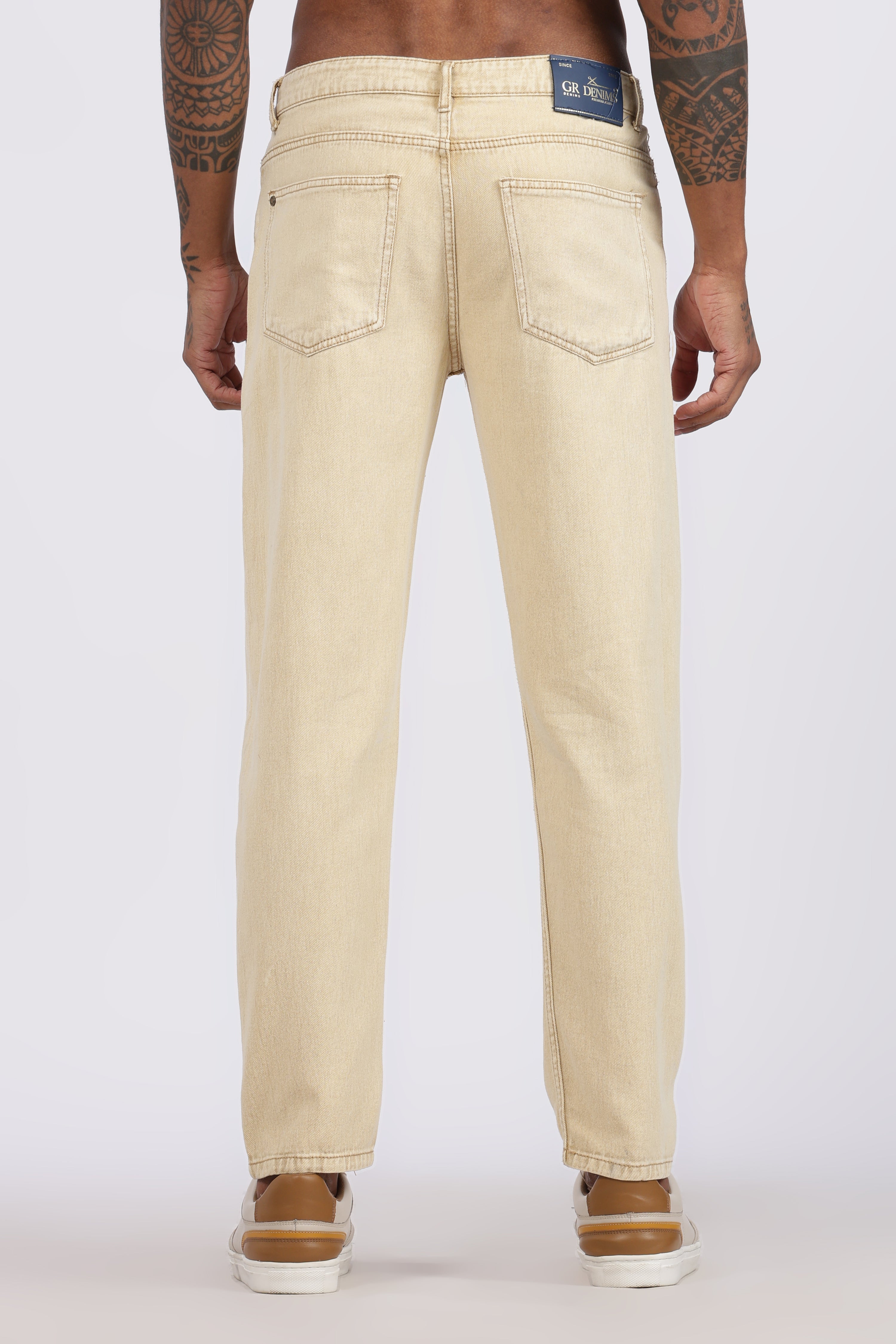 Mens Regular Fit Jeans - Sand Beige