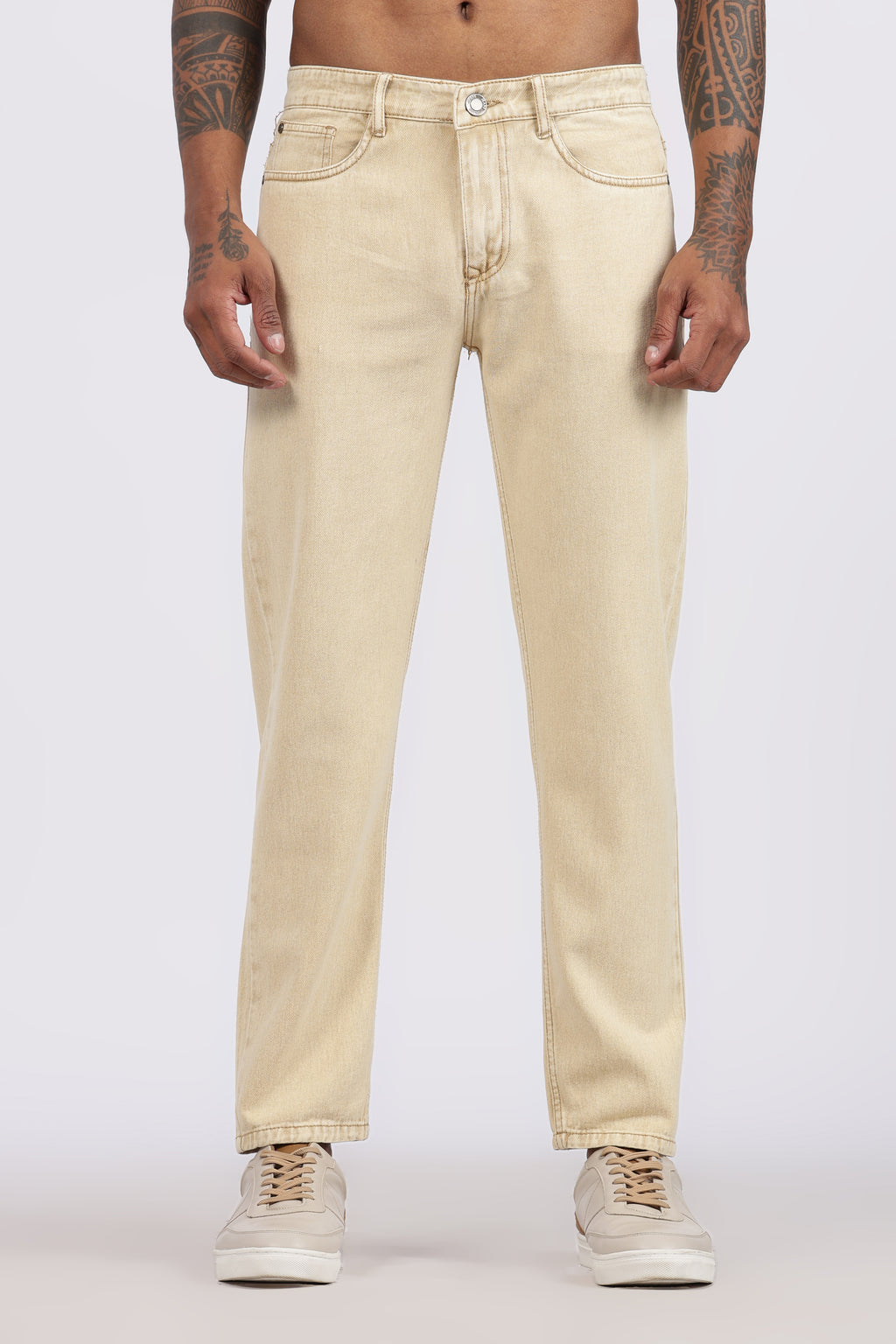 Mens Regular Fit Jeans - Sand Beige