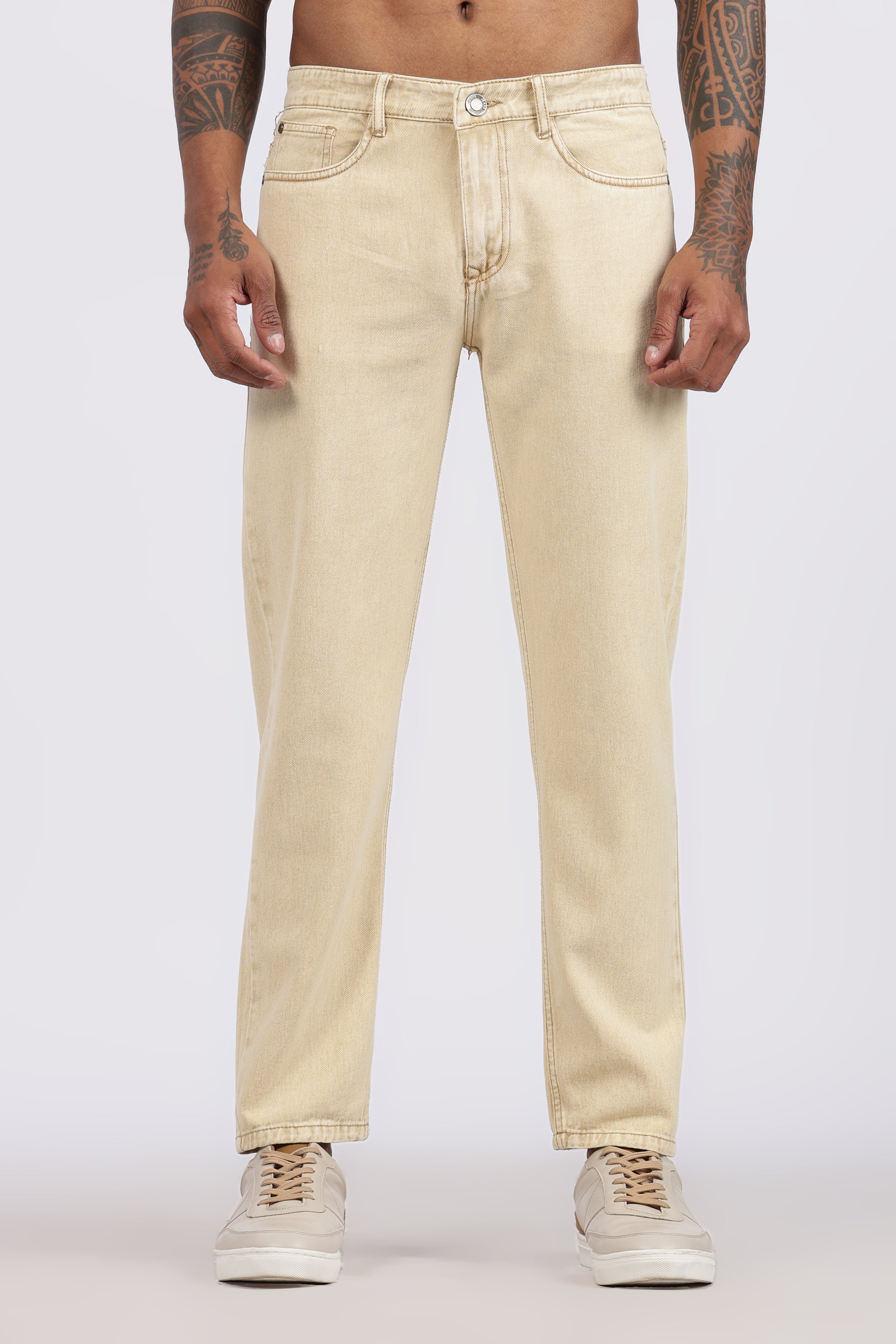 Mens Regular Fit Jeans - Sand Beige