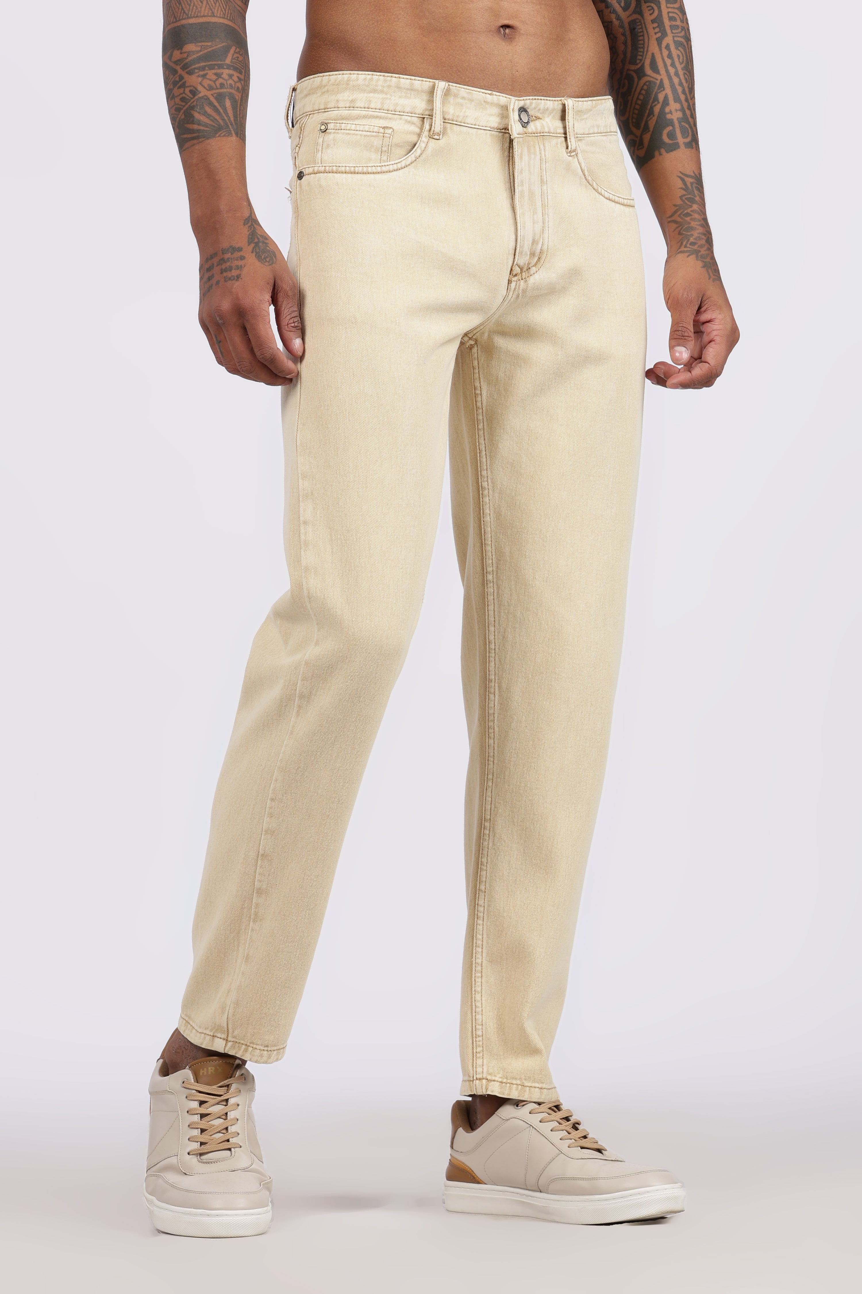 Mens Regular Fit Jeans - Sand Beige