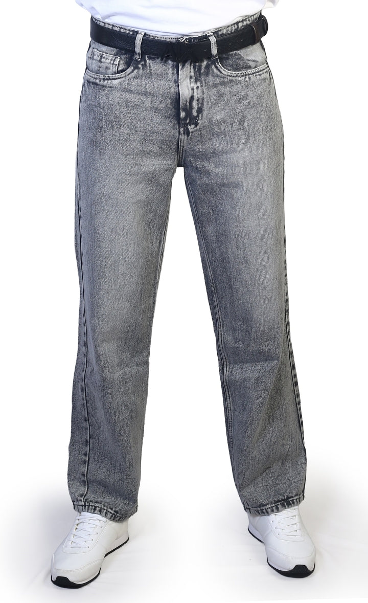 Men’s Light Grey Denim Straight Fit Jeans