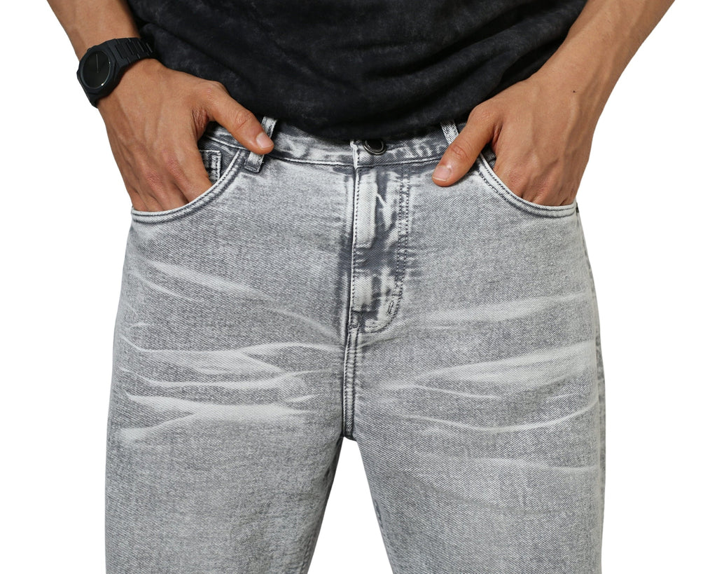 Men’s Silver Grey Jira Washed Straight Fit Jeans – Premium Denim, Breathable Cotton, No Color Fade, Brand-Quality Stitching