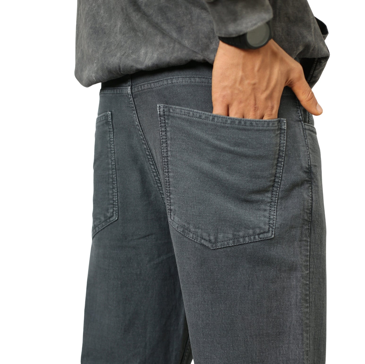 Men’s Regular Fit Dark Grey 100% Cotton Denim Jeans – Premium Stitching, No Color Fade, Brand-Standard Fit