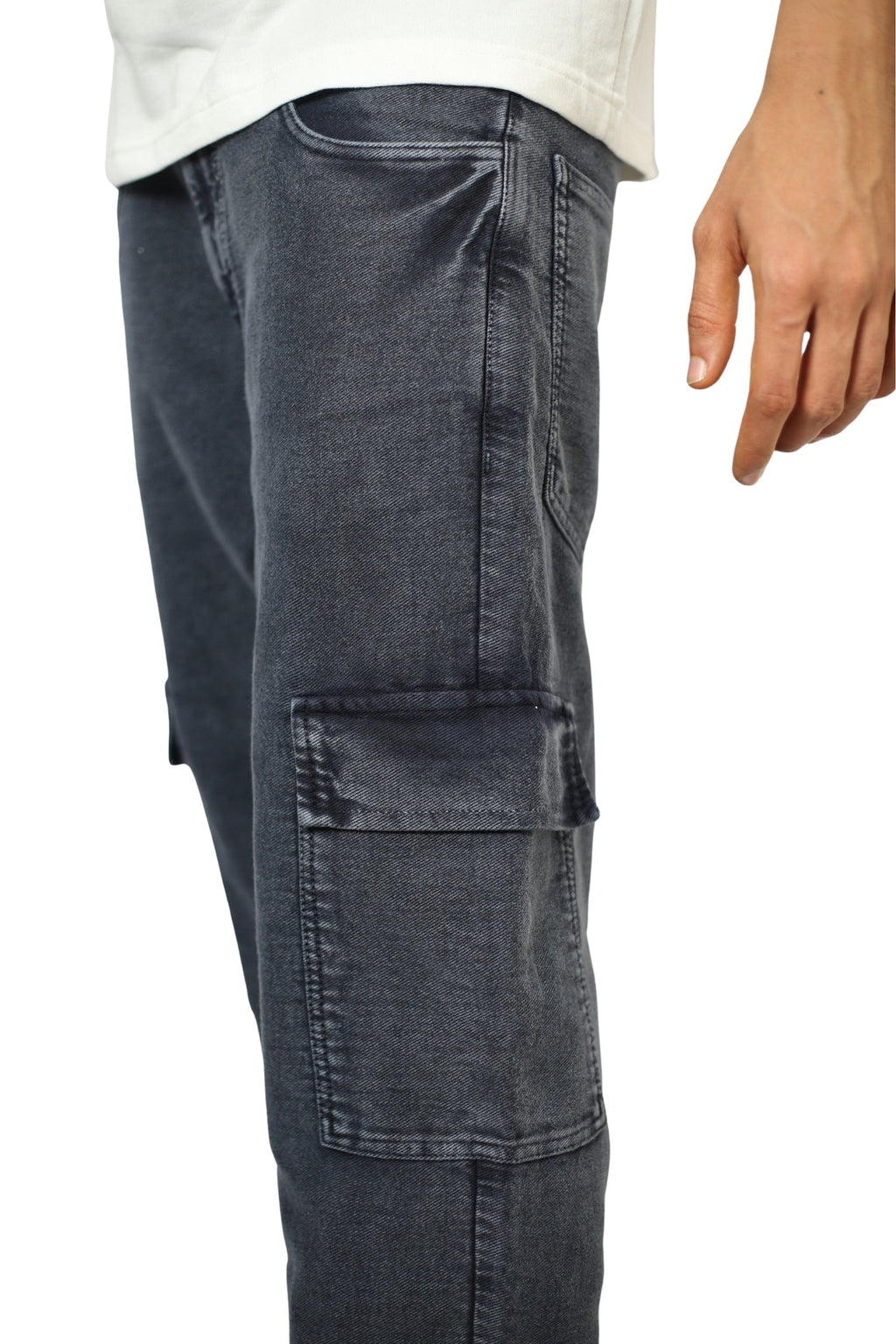 Men’s Straight Fit 7 Pocket Cargo Pants – Ash Grey Finish, Premium Stitching, 100% Breathable Cotton, No Color Fade