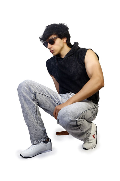 MENS REGULAR FIT JEANS- SILVER GREY