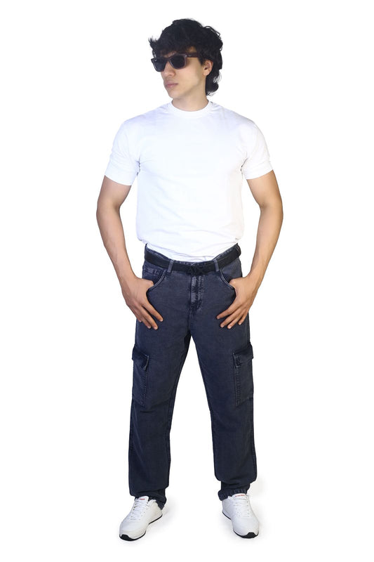 MENS REGULAR FIT CARGO- DARK GREY