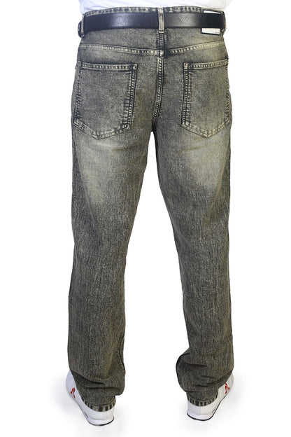 MENS REGULAR FIT JEANS-MEDIUM GREY WITH 3D